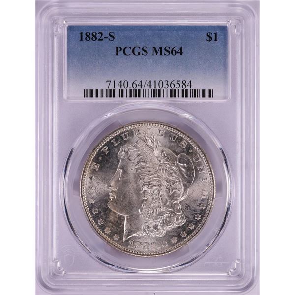 1882-S $1 Morgan Silver Dollar Coin PCGS MS64