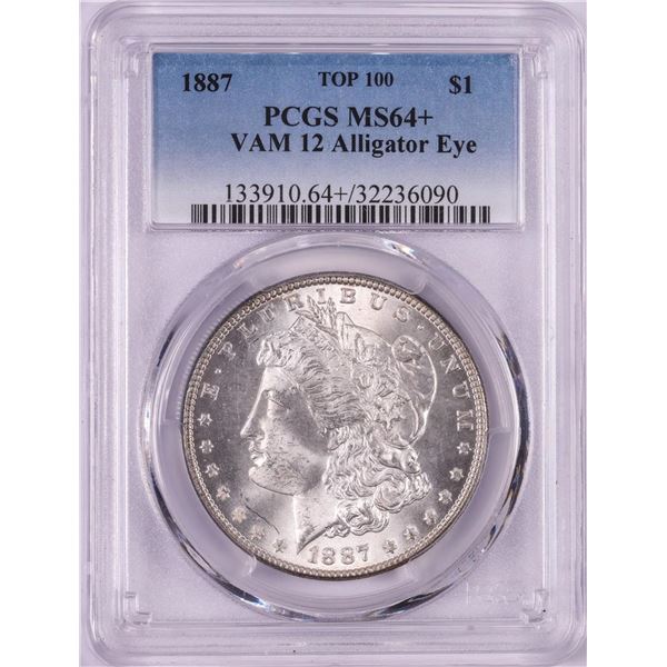 1887 VAM-12 Alligator Eye $1 Morgan Silver Dollar Coin PCGS MS64+ Top 100