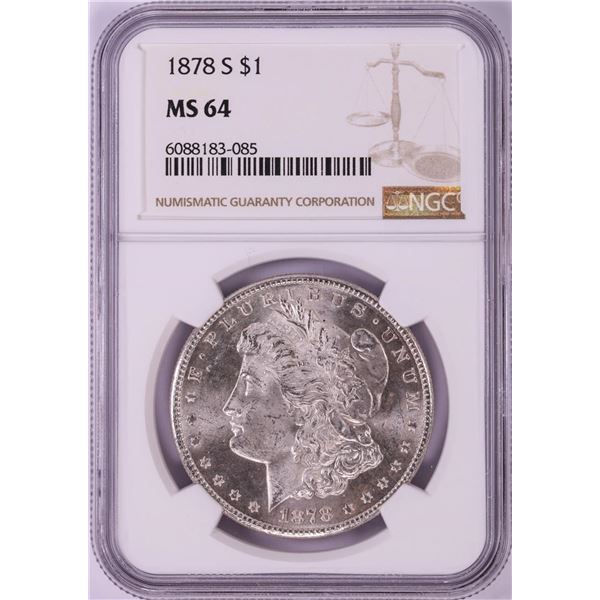 1878-S $1 Morgan Silver Dollar Coin NGC MS64