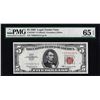Image 1 : 1963 $5 Legal Tender Star Note Fr.1536* PMG Gem Uncirculated 65EPQ