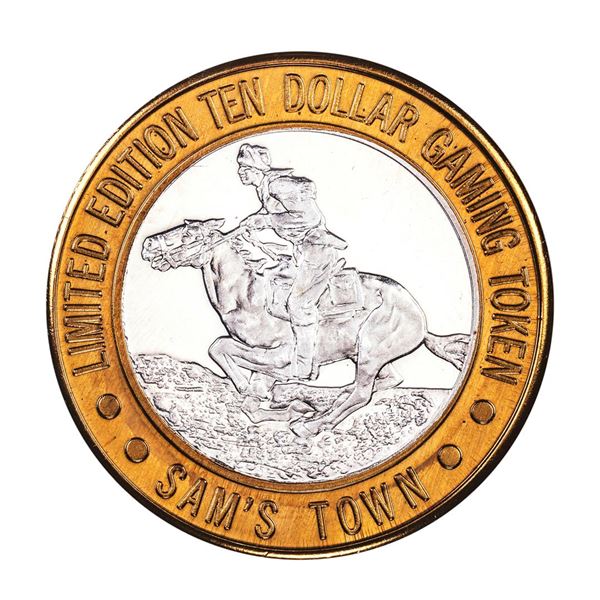 .999 Silver Sam's Town Las Vegas Nevada $10 Casino Limited Edition Gaming Token
