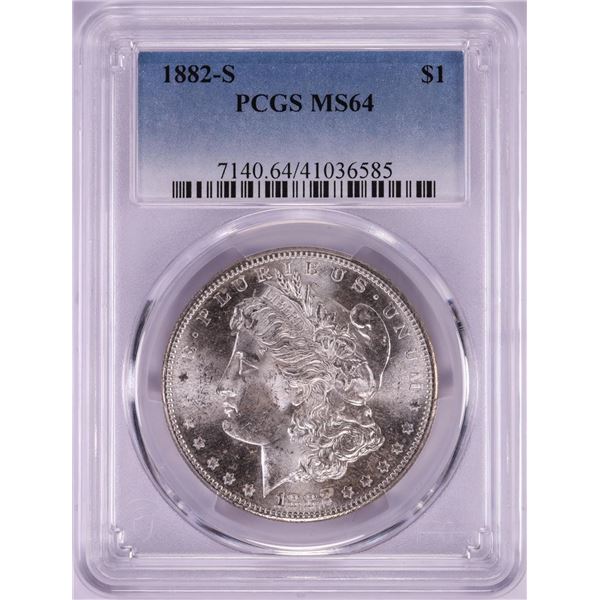 1882-S $1 Morgan Silver Dollar Coin PCGS MS64
