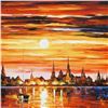 Image 2 : Afremov (1955-2019) "Sunset In Barcelona" Limited Edition Giclee On Canvas