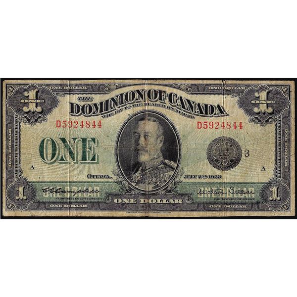 1923 $1 Dominion of Canada Note