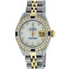 Image 2 : Rolex Ladies Two Tone MOP Diamond & Sapphire Oyster Perpetual Datejust Watch