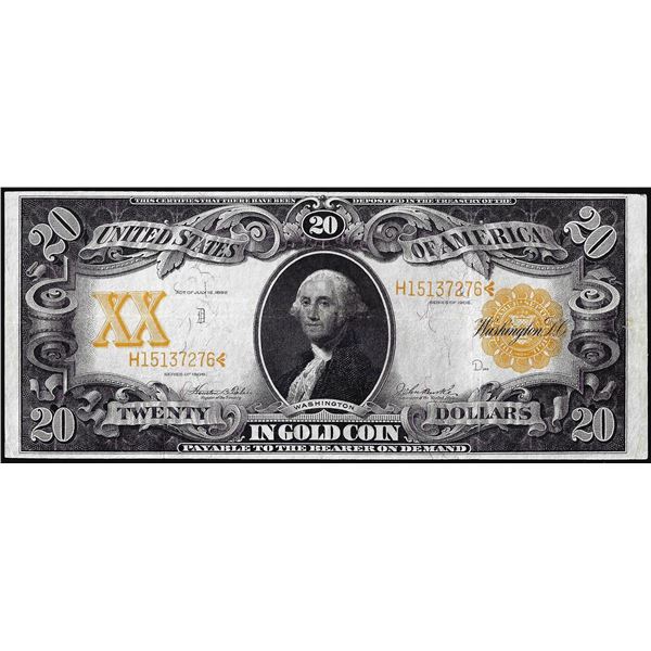 1906 $20 Gold Certificate Note