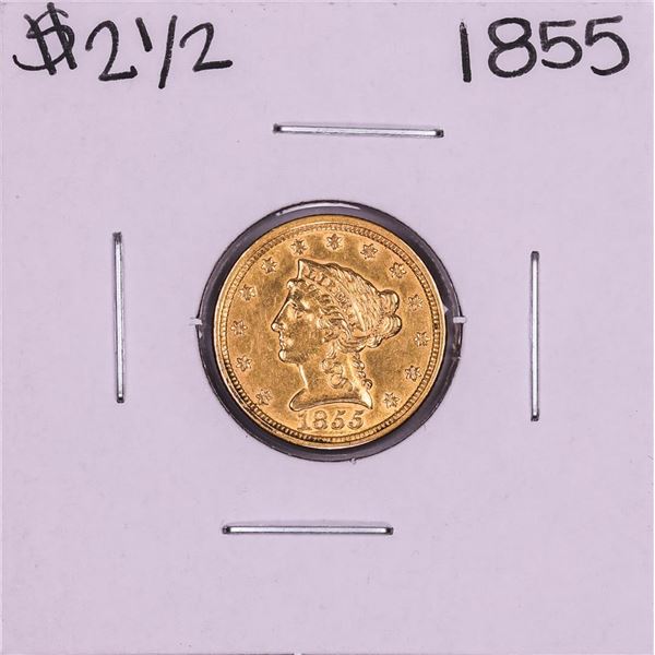 1855 $2 1/2 Liberty Head Quarter Eagle Gold Coin