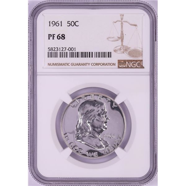 1961 Proof Franklin Half Dollar Coin NGC PF68