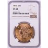 Image 1 : 1893 $20 Liberty Head Double Eagle Gold Coin NGC MS63