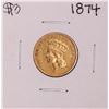 Image 1 : 1874 $3 Indian Princess Head Gold Coin