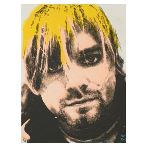 Ringo Daniel Funes "Kurt'S Music Notes (Cobain)" Original Mixed Media On Canvas