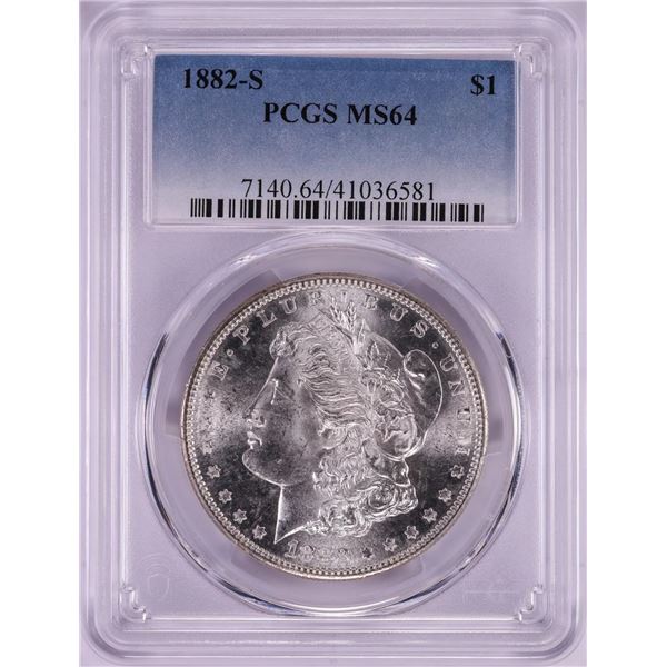 1882-S $1 Morgan Silver Dollar Coin PCGS MS64