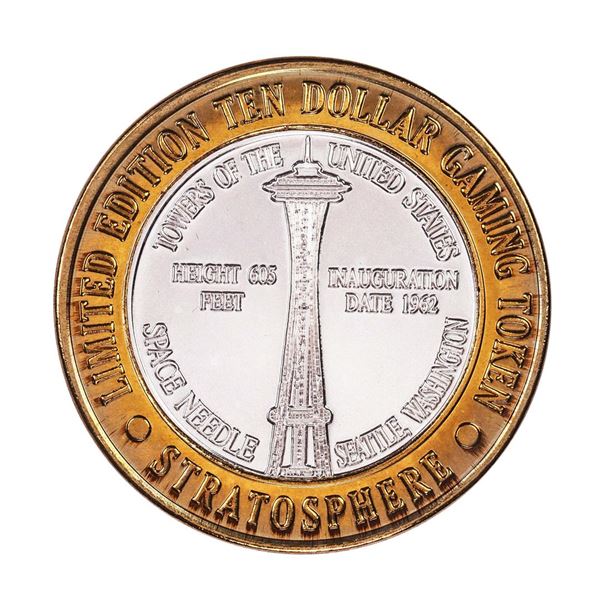 .999 Silver Stratosphere Las Vegas, Nevada $10 Casino Limited Edition Gaming Token