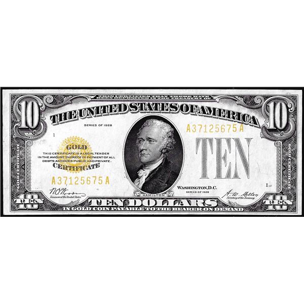 1928 $10 Gold Certificate Note