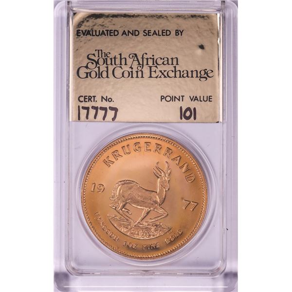 1977 Proof South Africa 1oz Krugerrand Gold Coin w/COA