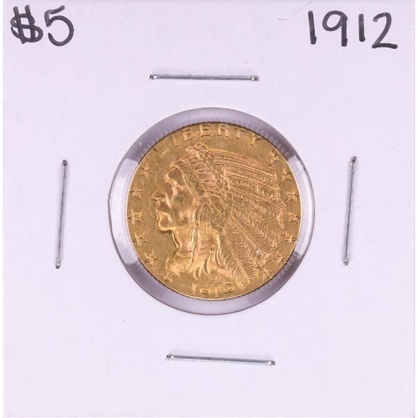 1912 $5 Indian Head Half Eagle Gold Coin