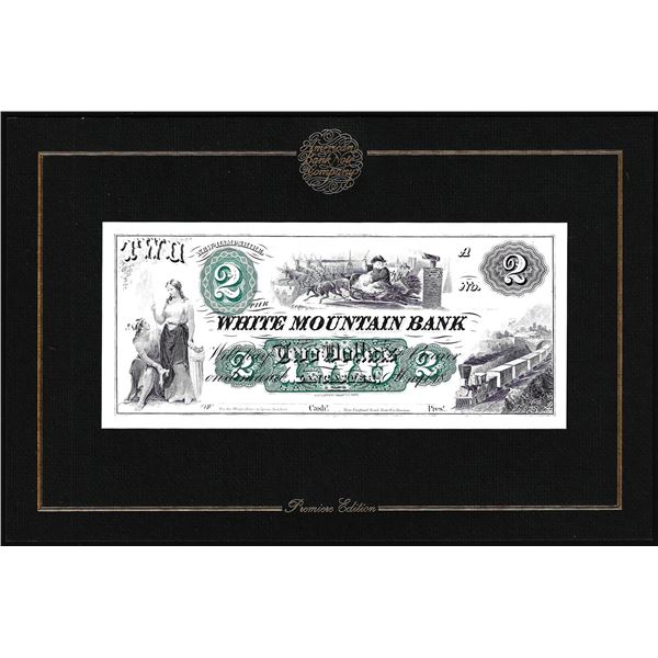 1994 American Bank Note Company Intaglio Print White Mountain Bank New Hampshire