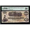 Image 1 : 1862-63 $100 Confederate States of America Note T-40 PMG About Uncirculated 50