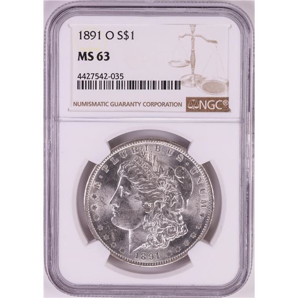 1891-O $1 Morgan Silver Dollar Coin NGC MS63