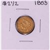 Image 1 : 1853 $2 1/2 Liberty Head Quarter Eagle Gold Coin