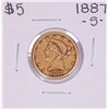 Image 1 : 1887-S $5 Liberty Head Half Eagle Gold Coin