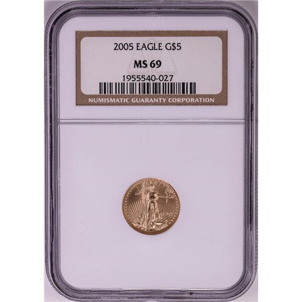 2005 $5 American Gold Eagle Coin NGC MS69