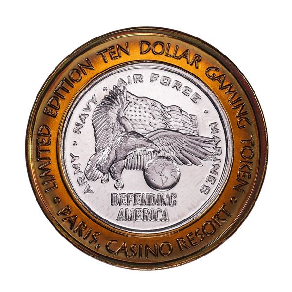 .999 Silver Paris Casino Resort Las Vegas, NV $10 Casino Limited Edition Gaming Token