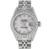 Image 2 : Rolex Ladies Stainless Steel Pink MOP Diamond Oyster Perpetual Datejust