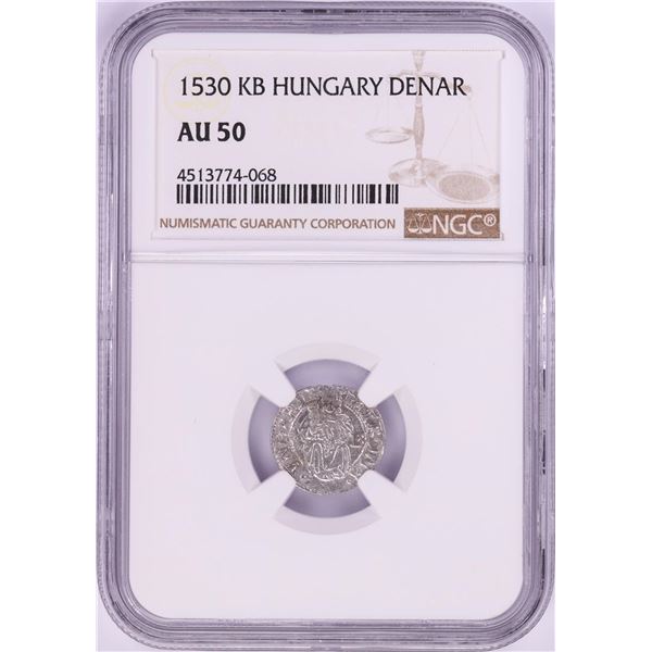 1530 KB Hungary Denar 'Madonna and Child' Coin NGC AU50