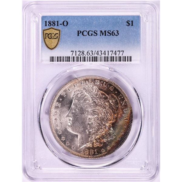 1881-O $1 Morgan Silver Dollar Coin PCGS MS63 Amazing Toning