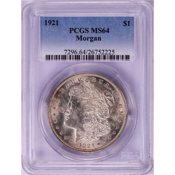 1921 $1 Morgan Silver Dollar Coin PCGS MS64