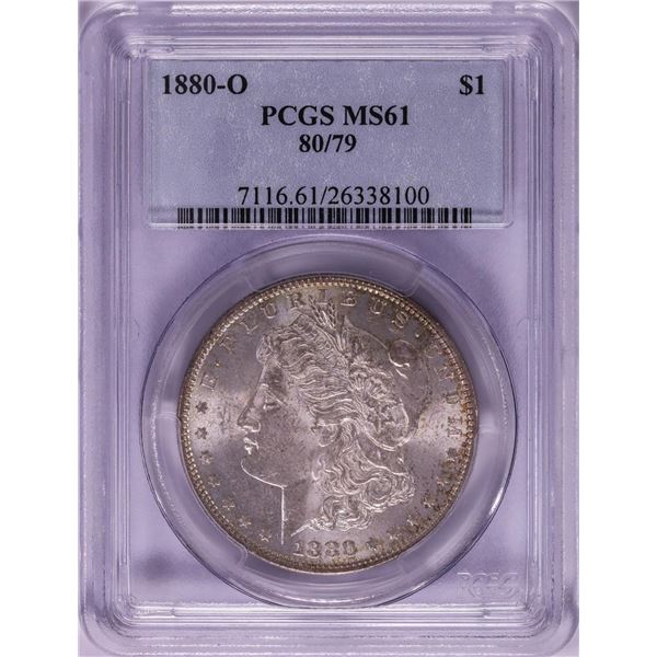 1880-O 80/79 $1 Morgan Silver Dollar Coin PCGS MS61