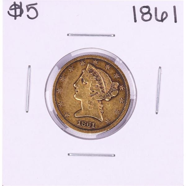 1861 $5 Liberty Head Half Eagle Gold Coin