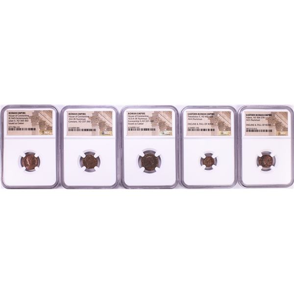Lot of (5) Ancient Roman Empire Coins NGC Certified