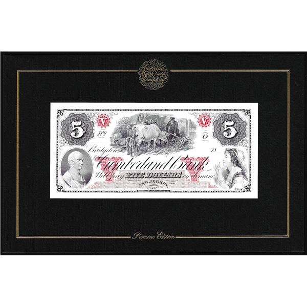 1994 American Bank Note Company Intaglio Print Cumberland Bank of Bridgeton, NJ
