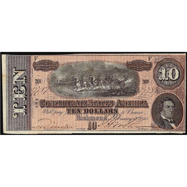 1864 $10 Confederate States of America Note