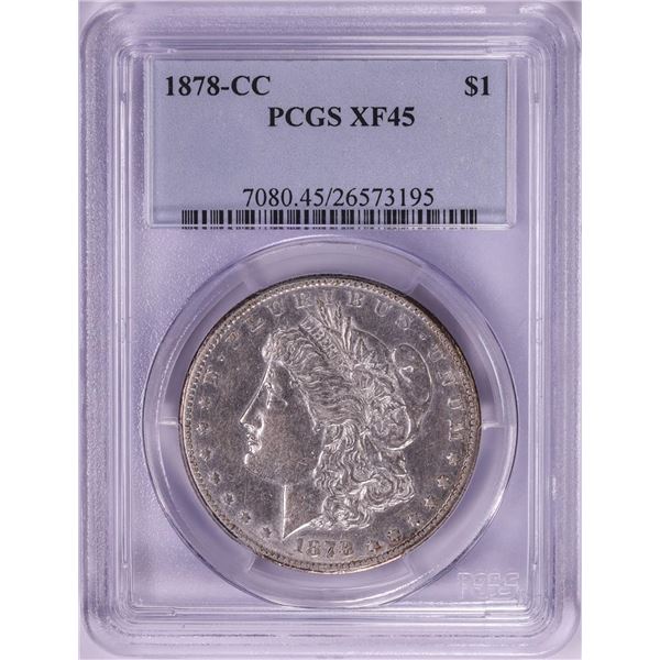 1878-CC $1 Morgan Silver Dollar Coin PCGS XF45