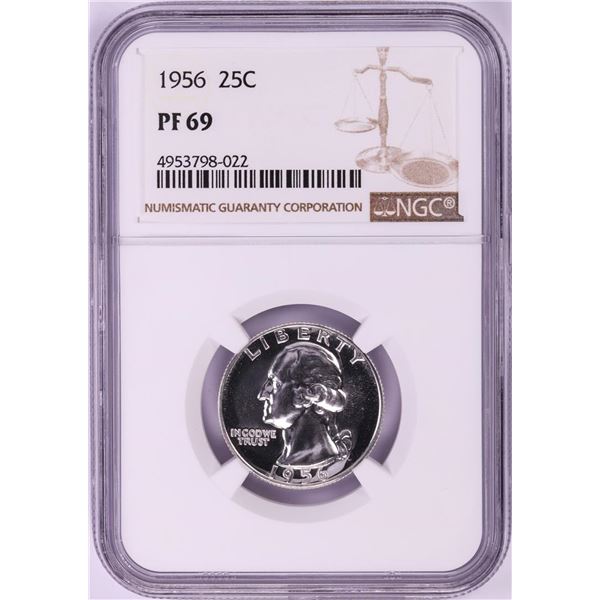 1956 Proof Washington Quarter Coin NGC PF69
