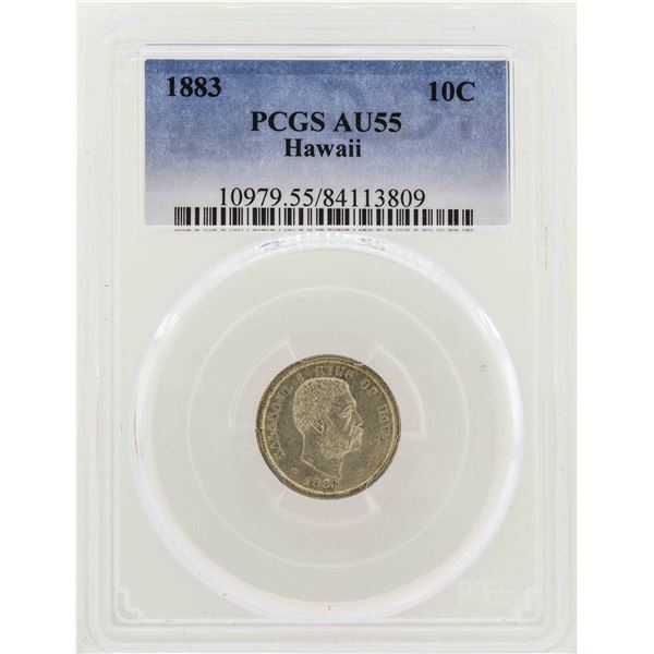 1883 Kingdom of Hawaii Dime Coin PCGS AU55