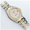 Image 3 : Rolex Ladies Two Tone 18K Gold Bezel Pink MOP Baguette Diamond Datejust Wristwatch