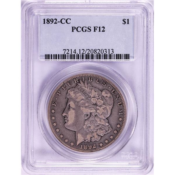 1892-CC $1 Morgan Silver Dollar Coin PCGS F12