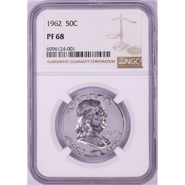 1962 Proof Franklin Half Dollar Coin NGC PF68