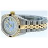 Image 7 : Rolex Ladies Two Tone Blue MOP Diamond & Sapphire Oyster Perpetual Datejust