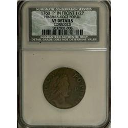 1760 1/2P Hibernia-Voce Populi Halfpenny VF20 CSN