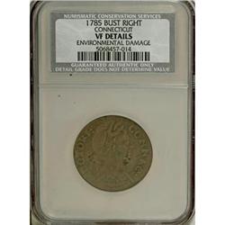 1785 COPPER Connecticut Copper, Bust Right VF20 CSN
