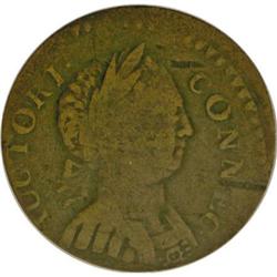 1786 COPPER Connecticut Copper, Small Head Right F15 P