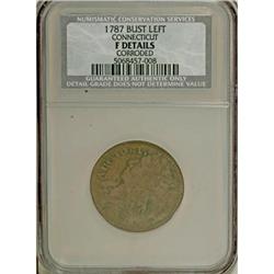 1787 COPPER Connecticut Copper, Mailed Bust Left F12 C