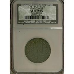 1787 COPPER Connecticut Copper, Mailed Bust Left VF20