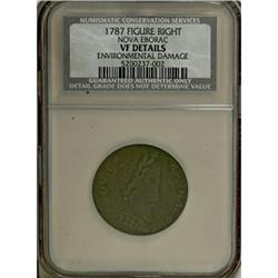 1787 COPPER Nova Eborac Copper, Seated Right VF20 CSN