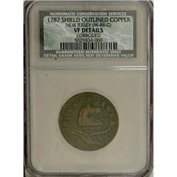 1787 COPPER New Jersey Copper, Outlined Shield VF20 CS